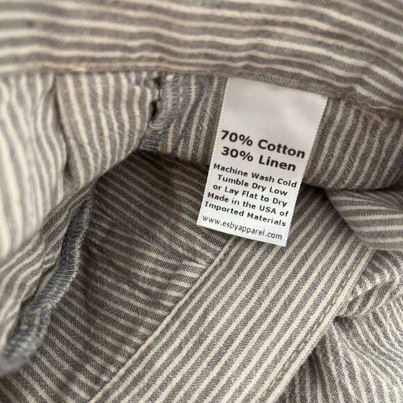 Esby Apparel Copal Stripe Nikita Wide Leg Pleated Cropped Pants Women's Size 4 - Picture 8 of 8